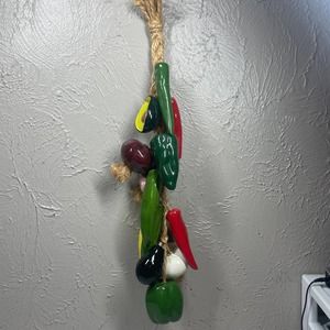 Ceramic‎ Vegetable Jute Rope Raffia Ristra onion pepper garlic corn